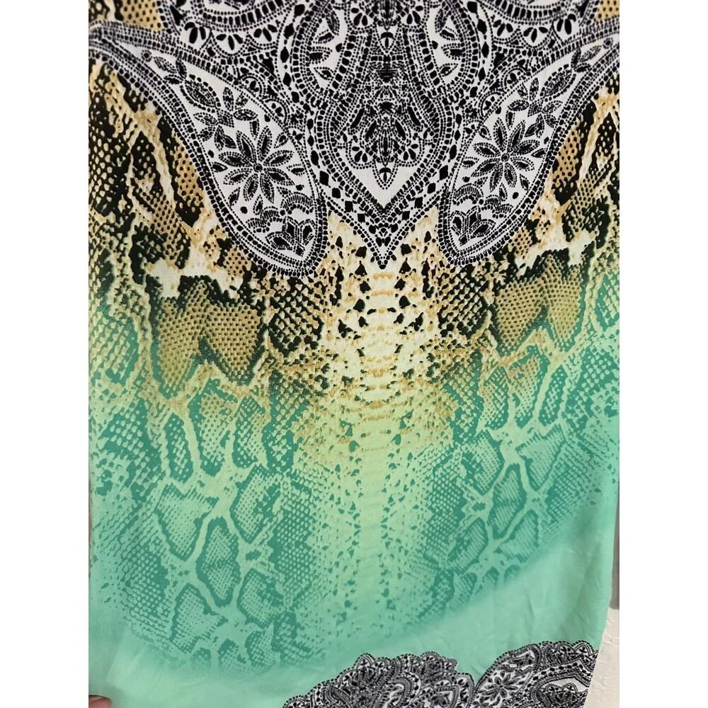 Y Hale Bob Long Sleeve Paisley Python Leopard Snake Print Mini Shift Dress - Picture 7 of 10
